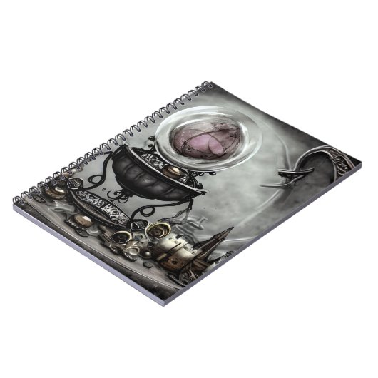  Paarse artikelen met kraanband en witscooters Notitieboek (Linkerzijde)