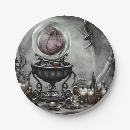  Paarse artikelen met kraanband en witscooters Papieren Bordje (Voorkant)