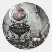  Paarse artikelen met kraanband en witscooters Ronde Sticker (Voorkant)