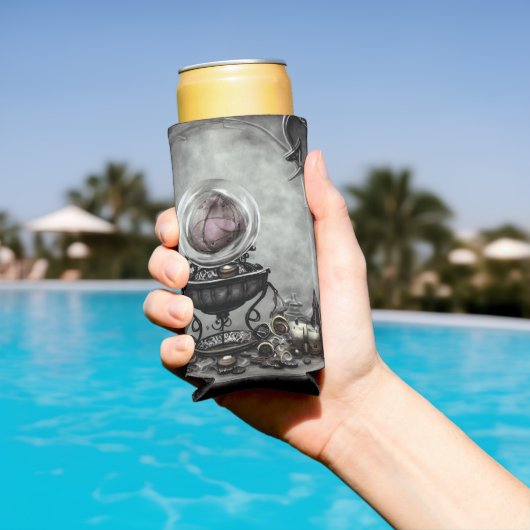 Paarse artikelen met kraanband en witscooters Seltzer Blikjeskoeler (Insitu Zwembad)