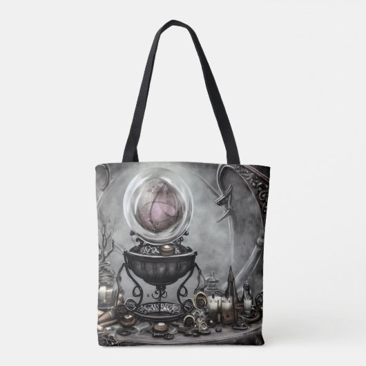  Paarse artikelen met kraanband en witscooters Tote Bag (Achterkant)