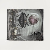  Paarse artikelen met kraanband en witscooters Wandkleed (Voorkant (horizontaal))