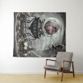  Paarse artikelen met kraanband en witscooters Wandkleed (In Situ (horizontaal))