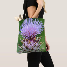 Paarse Artisjokendistelbloem Hoofd Bloemstuk Tote Bag