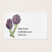 Paarse artisjokken Profielkaart Visitekaartje (Achterkant)