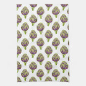 Paarse artisjokpatroon theedoek (Verticaal)