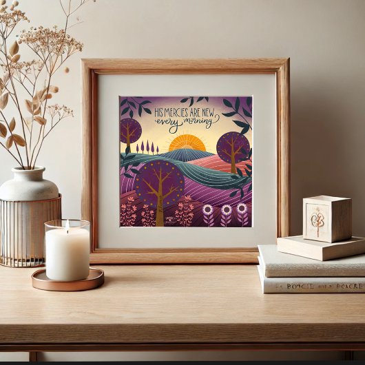  Paarse Artistic Inspiring Mercies Quote Poster