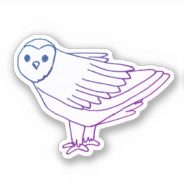 Paarse Artistic Woodland Vogeluil Sticker