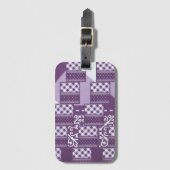 Paarse artistieke, mooie Patroonontwerper Bagagelabel (Voorkant (verticaal))