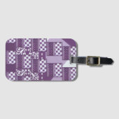 Paarse artistieke, mooie Patroonontwerper Bagagelabel (Voorkant (horizontaal))