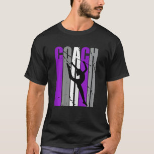 Paarse artistieke ritmische gymnastiek coach docen t-shirt