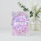 Paarse artistieke Waterverf zwarte inkt Moederdag Briefkaart (Staand voorkant)