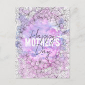 Paarse artistieke Waterverf zwarte inkt Moederdag Briefkaart (Voorkant)