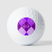 Paarse Arygle met witte stiksels Golfballen (Voorkant)