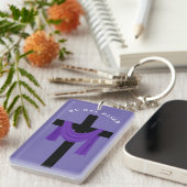 Paarse as op Cross Sleutelhanger (Voorkant Rechts)