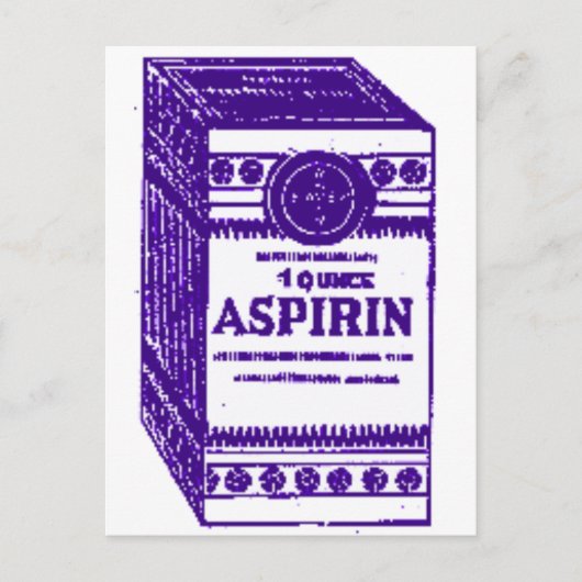 Paarse Aspirine Briefkaart (Voorkant)