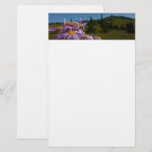 Paarse Aster Bloemen bij Mount Rainier Briefpapier (Voorkant / Achterkant)
