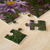 Paarse Aster Bloemen bij Mount Rainier Legpuzzel (Zijkant)