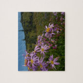 Paarse Aster Bloemen bij Mount Rainier Legpuzzel (Verticaal)