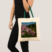 Paarse Aster Bloemen bij Mount Rainier Tote Bag (Voorkant (product))