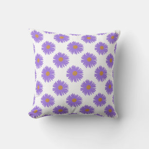 Paarse Aster bloemen hand tekening acryl Kussen