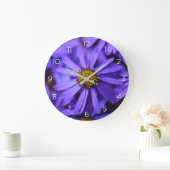 Paarse Aster Bloemen Nummers Wandklok (Huis)