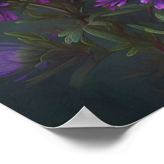 Paarse Aster Flower Art Print Poster (Hoek)