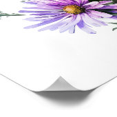 Paarse Aster Flower Art Print Poster (Hoek)