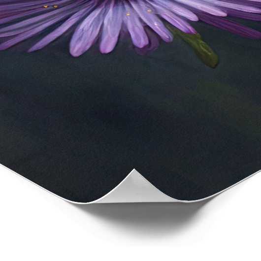 Paarse Aster Flower Art Print Poster (Hoek)