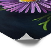 Paarse Aster Flower Art Print Poster (Hoek)