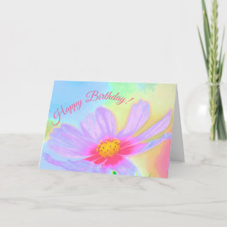 Paarse Aster Flower Happy Birthday Kaart