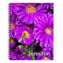 Paarse Aster Flower Journal - gepersonaliseerd