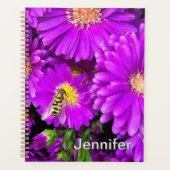 Paarse Aster Flower Planner - Gepersonaliseerd (Voorkant)
