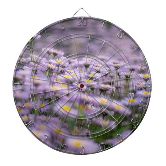 Paarse Aster Flowers Dartbord (Voorkant)