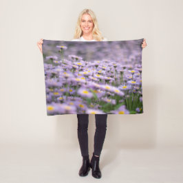 Paarse Aster Flowers Fleece Deken
