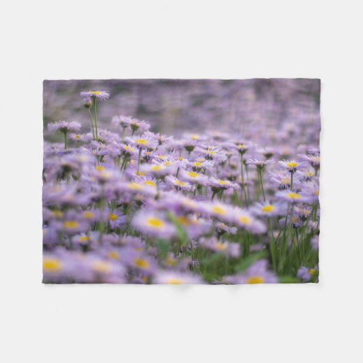 Paarse Aster Flowers Fleece Deken (Voorkant (Horizontaal))