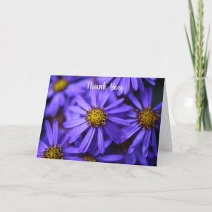 Paarse Aster Flowers Gevouwen Dank u Kaart