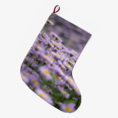 Paarse Aster Flowers Grote Kerstsok (Voorkant (Hangend))
