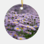 Paarse Aster Flowers Keramisch Ornament (Voorkant)