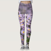 Paarse Aster Flowers Leggings (Voorkant)