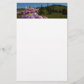 Paarse Aster Flowers op Mount Rainier Briefpapier (Voorkant)