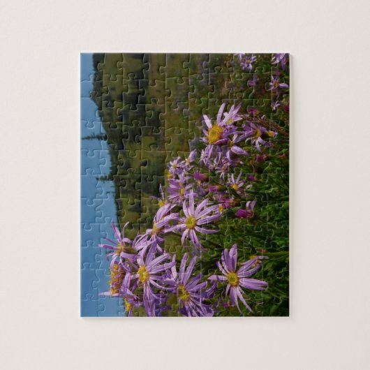 Paarse Aster Flowers op Mount Rainier Legpuzzel (Verticaal)