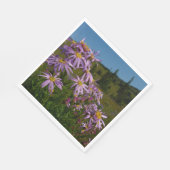 Paarse Aster Flowers op Mount Rainier Servet (Hoek)