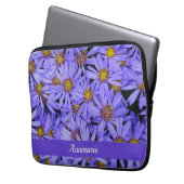 Paarse Aster Flowers op RHS Garden Wisley Laptop Sleeve (Voorkant Links)