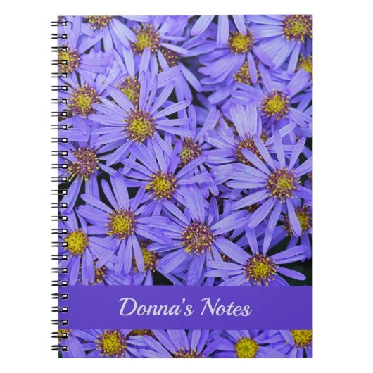Paarse Aster Flowers op RHS Garden Wisley Notitieboek (Voorkant)