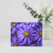 Paarse aster Flowers op RHS Garden Wisley Thinking Briefkaart (Staand voorkant)