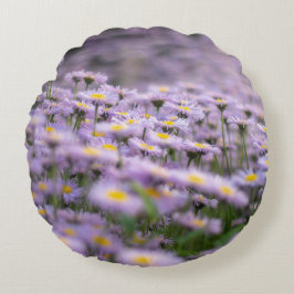Paarse Aster Flowers Rond Kussen