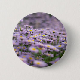 Paarse Aster Flowers Ronde Button 5,7 Cm