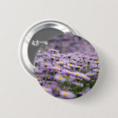 Paarse Aster Flowers Ronde Button 5,7 Cm (Voorkant /achterkant)
