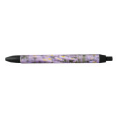 Paarse Aster Flowers Zwarte Inkt Pen (Voorkant)